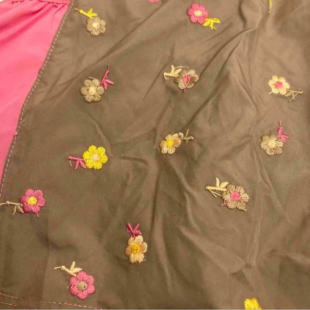 Free People Get Your Flirt On Embroidered Shorts Brown Pink Floral XL NWT - Picture 10 of 11